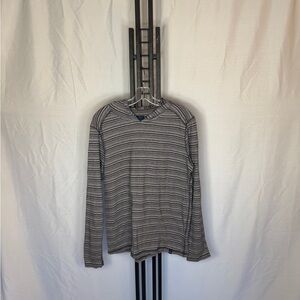 Prana Gray‎ Striped Long Sleeve Tee